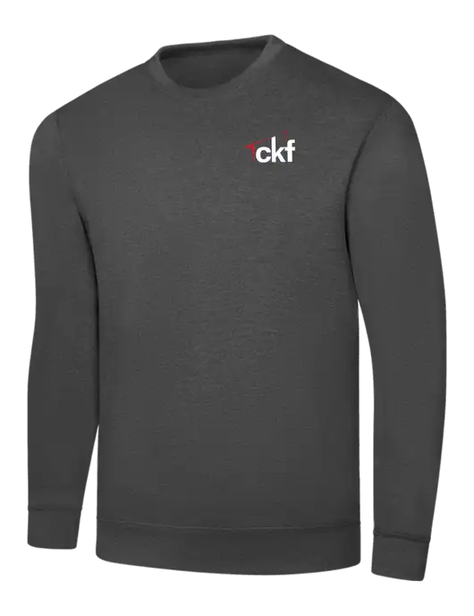 Charcoal 7.8 oz Ring Spun Crew Sweatshirt w/CKF Logo