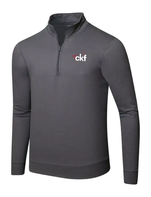 Charcoal 8.5 oz Ring Spun 1/4 Zip Pullover Sweatshirt w/CKF Logo