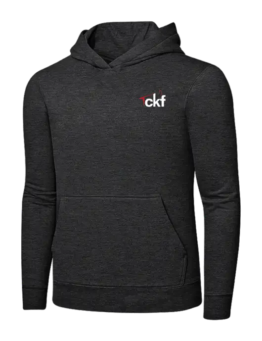 Dark Heather Grey 7.8 oz Ring Spun Hooded Sweatshirt w/CKF Logo