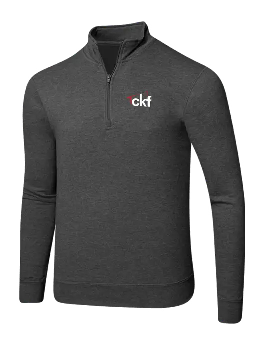 Dark Heather Grey 8.5 oz Ring Spun 1/4 Zip Pullover Sweatshirt w/CKF Logo