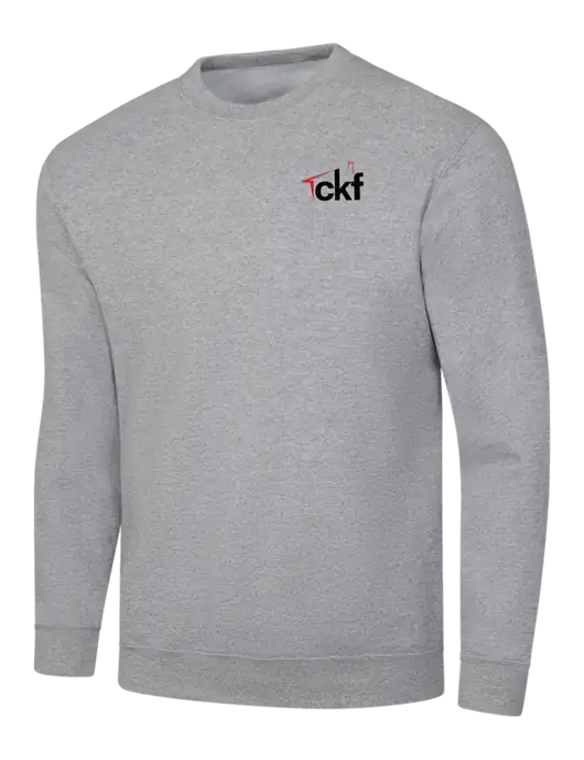 Light Grey Heather 7.8 oz Ring Spun Crew Sweatshirt w/CKF Logo