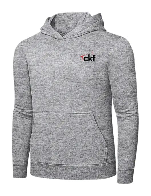 Light Grey Heather 7.8 oz Ring Spun Hooded Sweatshirt w/CKF Logo