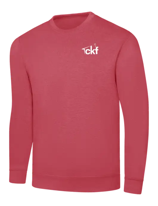 Heather Red 7.8 oz Ring Spun Crew Sweatshirt w/CKF Logo