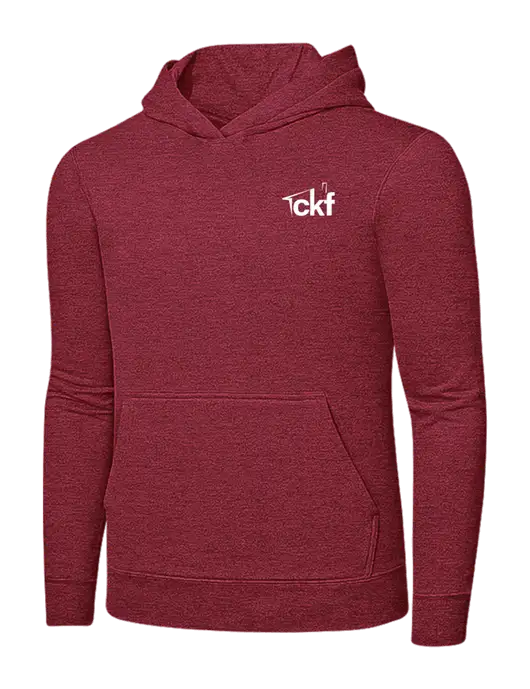 Heather Red 7.8 oz Ring Spun Hooded Sweatshirt w/CKF Logo