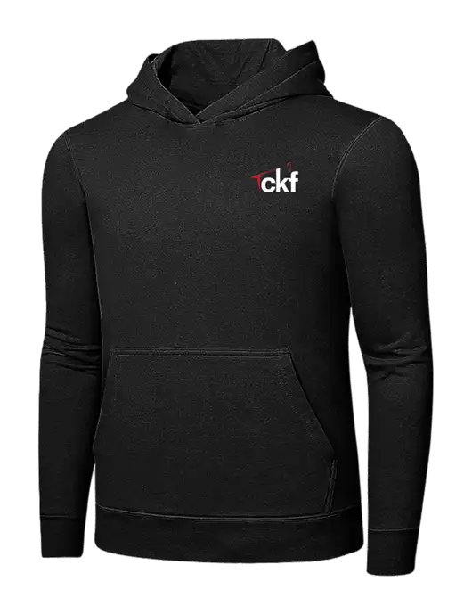 Jet Black 7.8 oz Ring Spun Hooded Sweatshirt w/CKF Logo