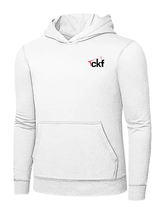 White 7.8 oz Ring Spun Hooded Sweatshirt w/CKF Logo