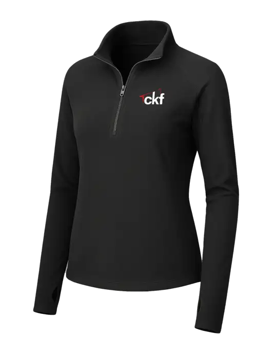 Womens Black Microfleece 1/2 Zip Pullover w/CKF Logo