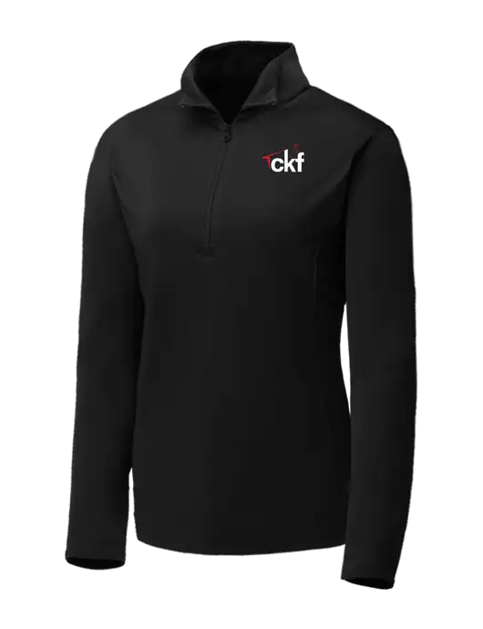 Black Womens Posicharge Competitor ¼ Zip Pullover w/CKF Logo