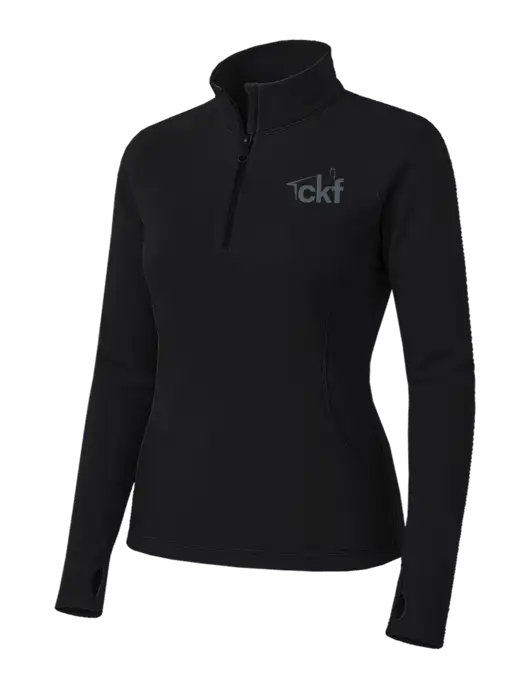 Womens Black Sport Wick Stretch 1/4 Zip Pullover w/CKF Logo