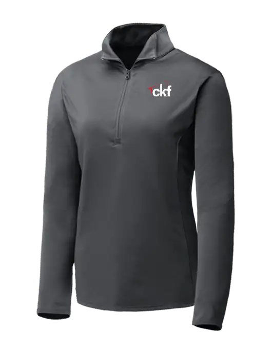 Dark Grey Womens Posicharge Competitor ¼ Zip Pullover w/CKF Logo