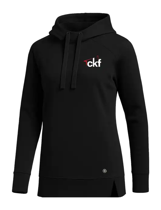 OGIO Black Womens Luuma Pullover Fleece Hoodie w/CKF Logo