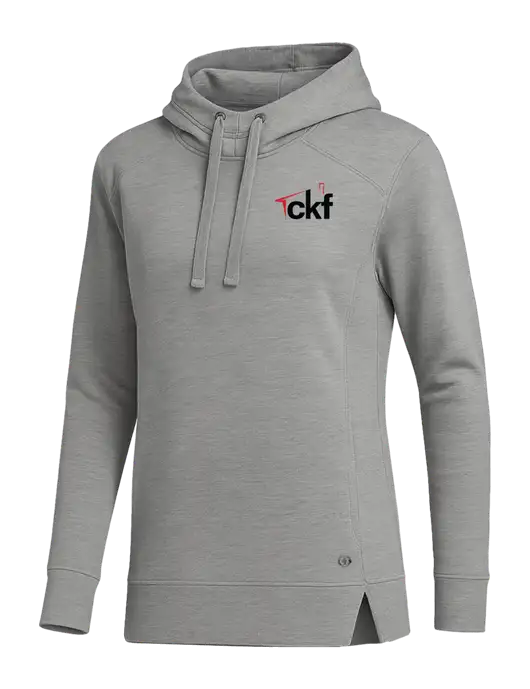 OGIO Heather Grey Womens Luuma Pullover Fleece Hoodie w/CKF Logo