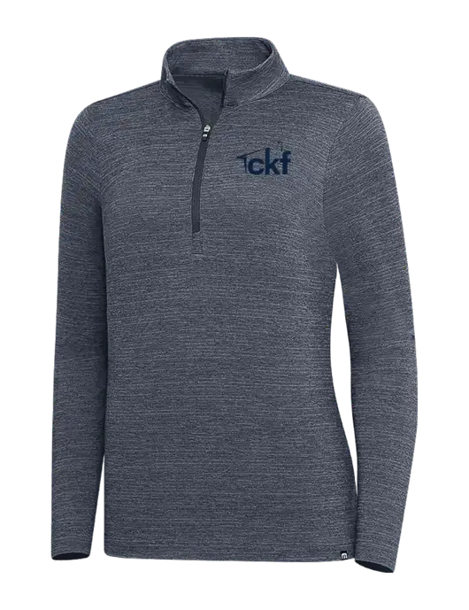 TravisMathew Navy Heather Womens Crestview 1/4 Zip w/CKF Logo