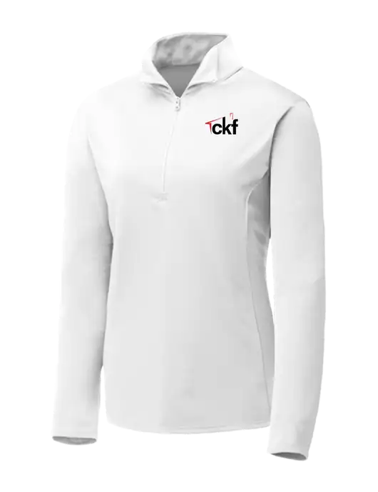 White Womens Posicharge Competitor ¼ Zip Pullover w/CKF Logo