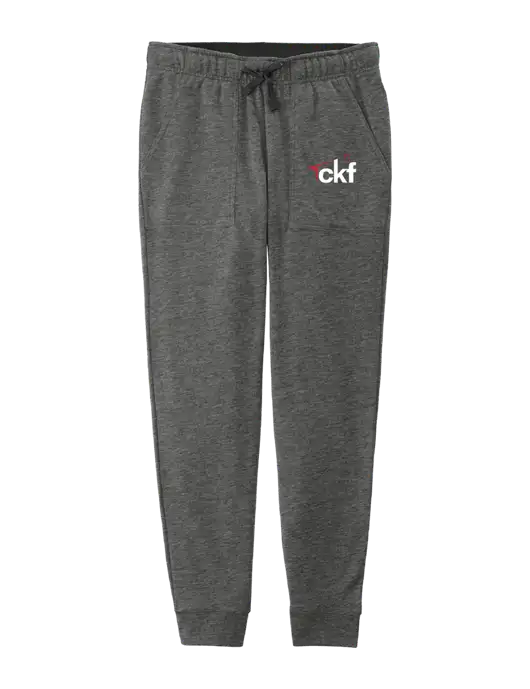 Womens Posicharge Tri-blend Wicking Dark Grey Heather Triad Solid Fleece Jogger w/CKF Logo