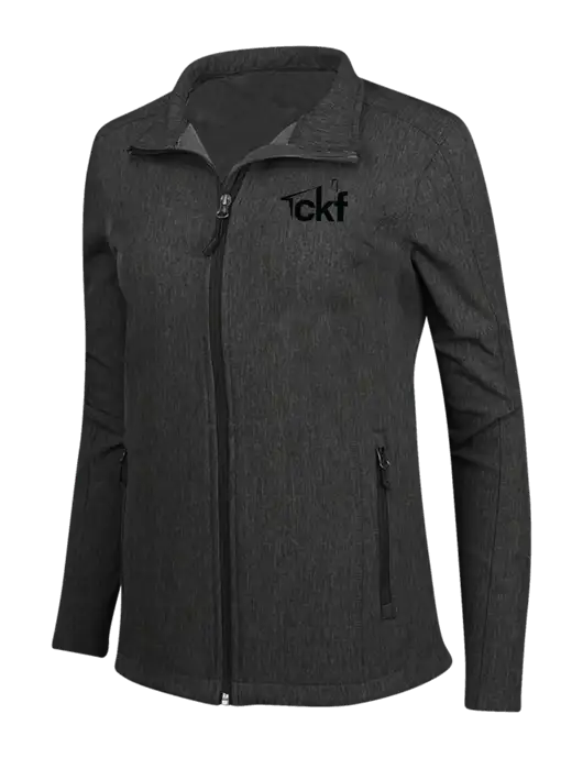 Black Charcoal Heather Womens Core Soft Shell Jacket w/CKF Logo