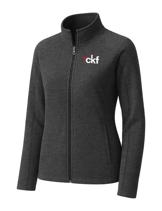 Charcoal Womens Heather Microfleece Full-Zip Jacket w/CKF Logo