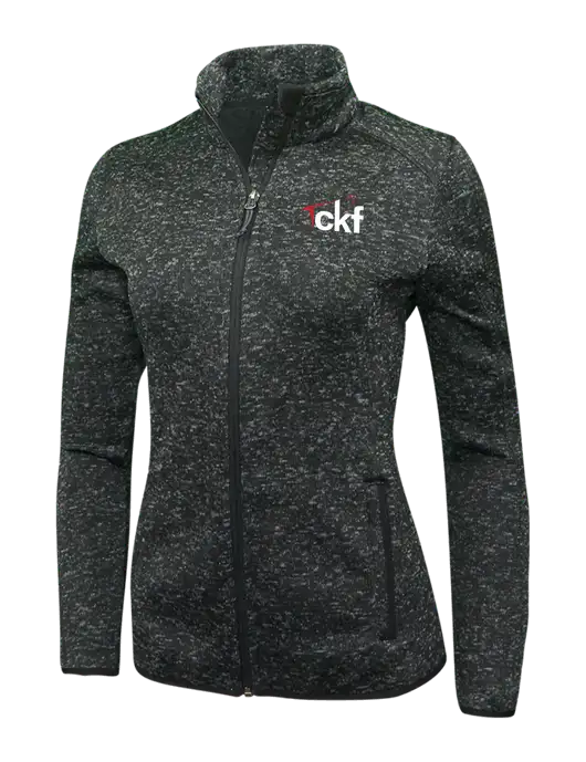 Black Heather Womens Sweater Fleece Jacket w/CKF Logo