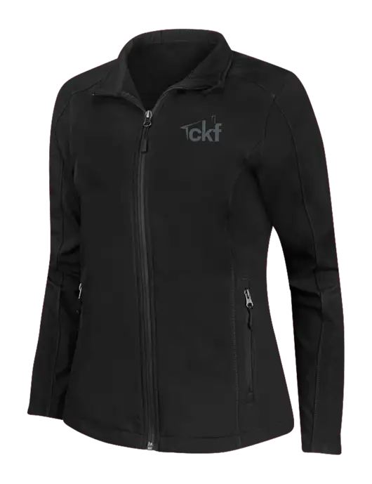 Black Womens Core Soft Shell Jacket w/CKF Logo