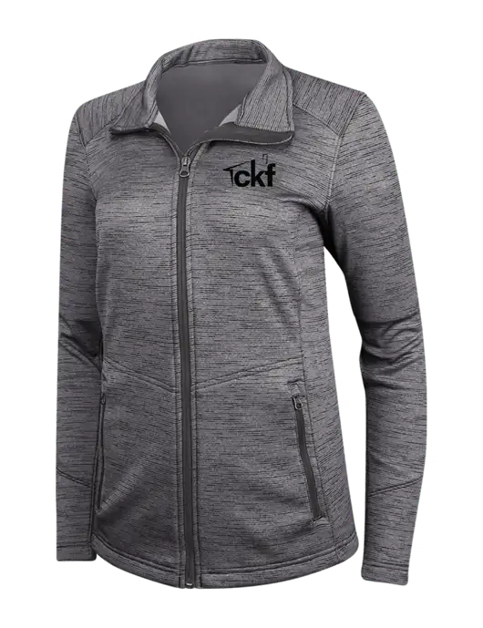 Womens Dark Grey Digi Stripe Fleece Jacket w/CKF Logo