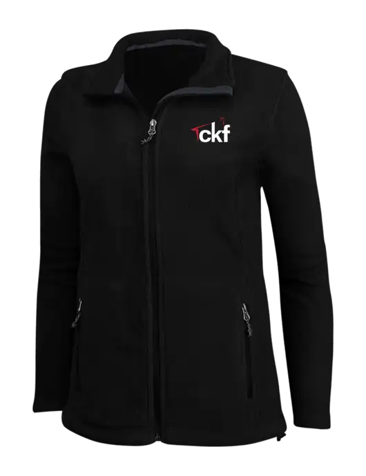 Womens Black Fleece Jacket w/CKF Logo