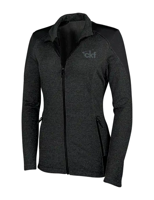 Womens Black Grid Fleece Jacket w/CKF Logo