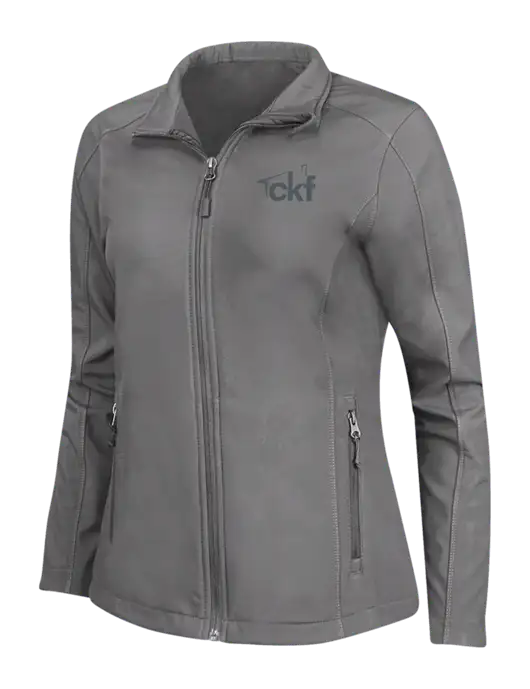 Medium Grey Womens Core Soft Shell Jacket w/CKF Logo
