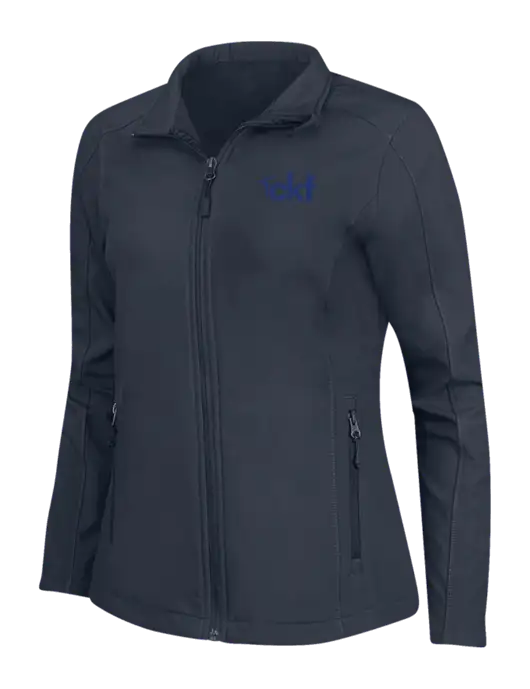 Navy Womens Core Soft Shell Jacket w/CKF Logo