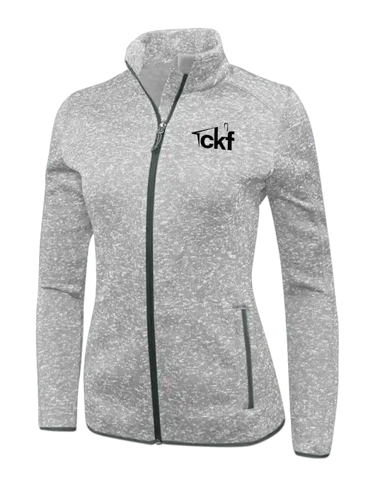 Grey Heather Womens Sweater Fleece Jacket w/CKF Logo