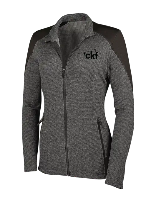 Medium Grey Heather Womens Grid Fleece Jacket w/CKF Logo
