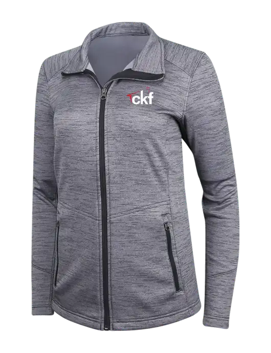 Medium Grey Womens Digi Stripe Fleece Jacket w/CKF Logo