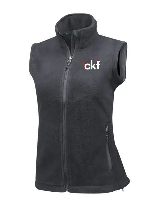 Medium Grey Womens Fleece Vest w/CKF Logo
