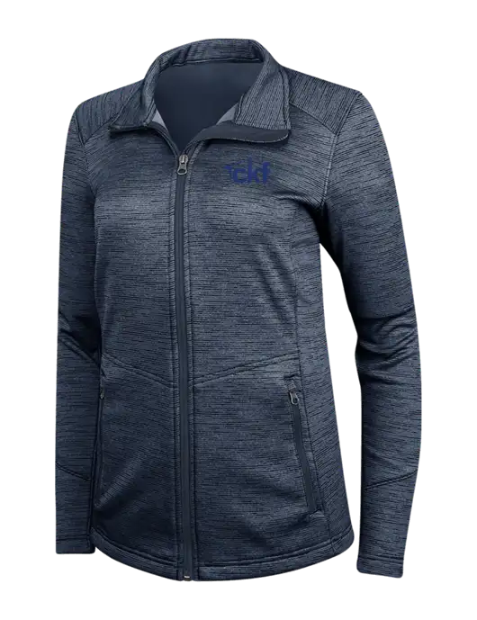Navy Womens Digi Stripe Fleece Jacket w/CKF Logo
