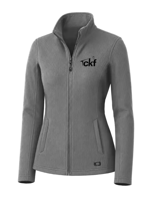 OGIO Medium Grey Womens Grit Fleece Jacket w/CKF Logo