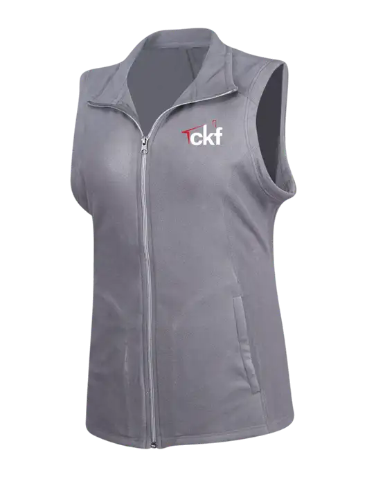 Medium Grey Womens Microfleece Vest w/CKF Logo