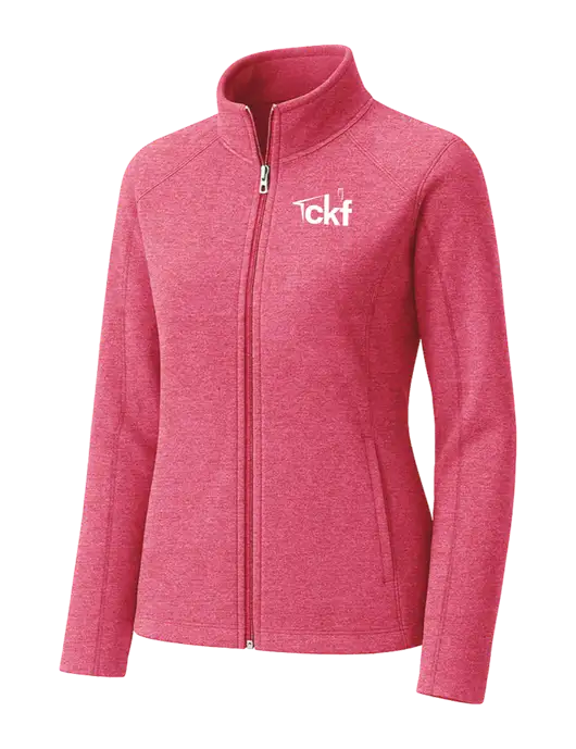 Fuchsia Heather Womens Heather Microfleece Full-Zip Jacket w/CKF Logo