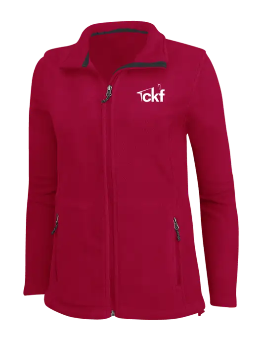 Womens Red Fleece Jacket w/CKF Logo