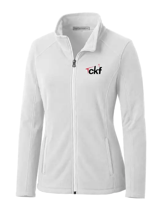 White Womens Microfleece Jacket w/CKF Logo
