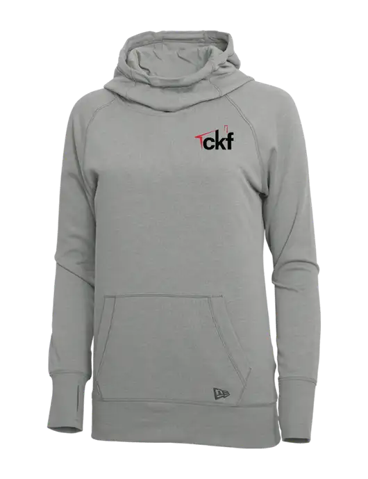 New Era Shadow Grey Heather Womens Tri-Blend Fleece Pullover Hoodie w/CKF Logo