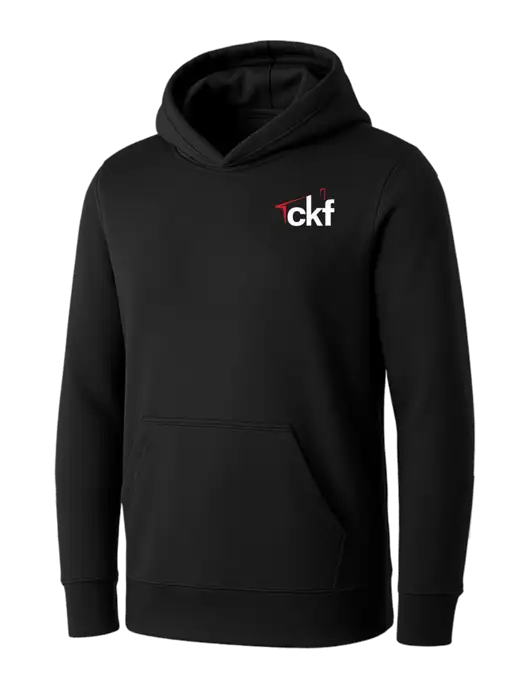Womens Black Core Fleece Pullover Hooded Sweatshirt w/CKF Logo