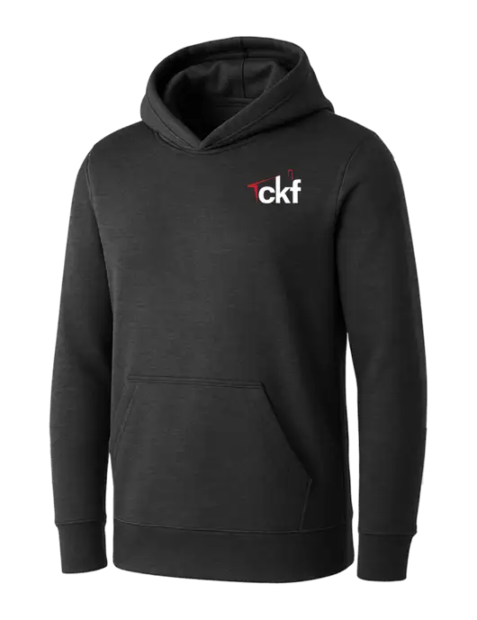 Womens Dark Grey Heather Core Fleece Pullover Hooded Sweatshirt w/CKF Logo