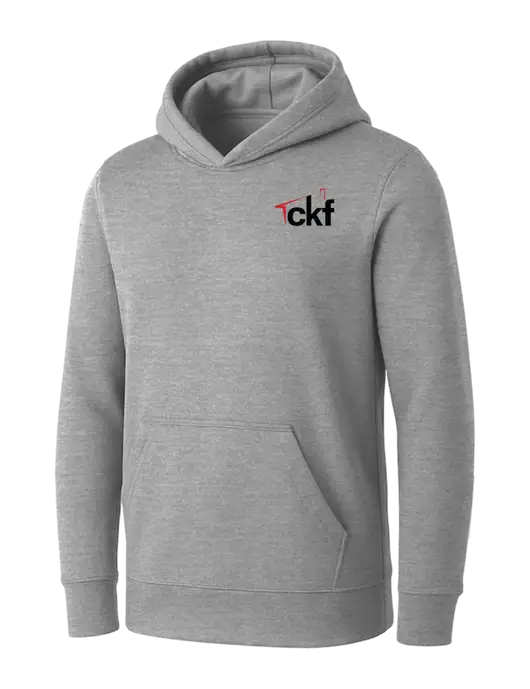 Womens Light Grey Heather Core Fleece Pullover Hooded Sweatshirt w/CKF Logo