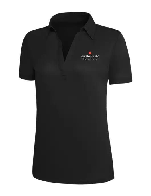 Black Silk Touch Womens Performance Polo w/Private Studio Logo