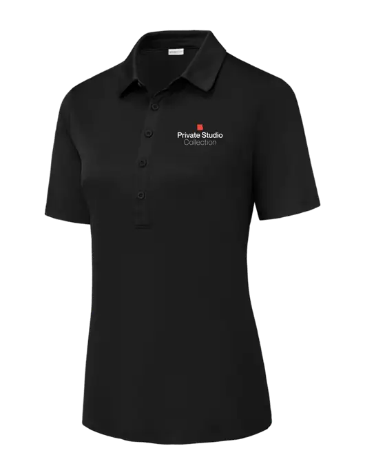 Black Womens Posi-UV Pro Polo w/Private Studio Logo