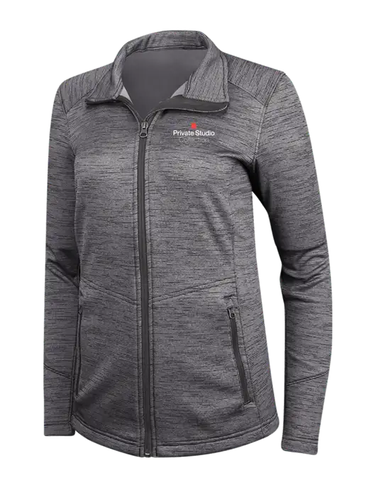 Womens Dark Grey Digi Stripe Fleece Jacket w/Private Studio Logo