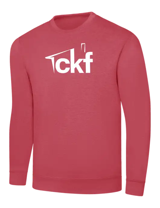 Heather Red 7.8 oz Ring Spun Crew Sweatshirt w/CKF Logo