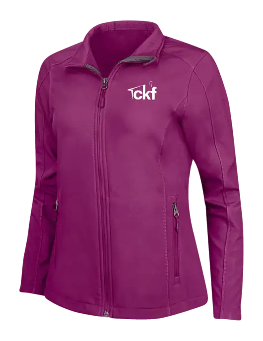 Dark Fuchsia Womens Core Soft Shell Jacket w/CKF Logo