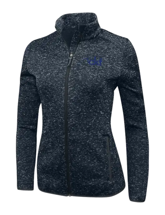 Navy Heather Womens Sweater Fleece Jacket w/CKF Logo