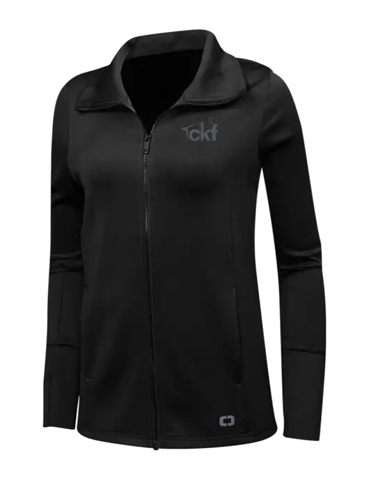 OGIO Black Womens Endurance Modern Performance Full-Zip w/CKF Logo