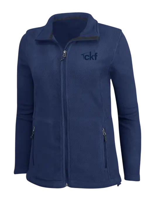 Womens Navy Fleece Jacket w/CKF Logo